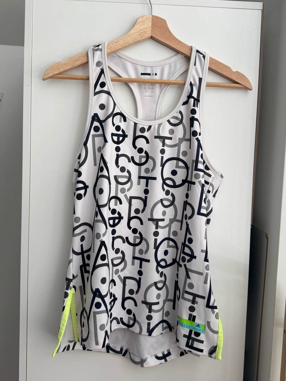 Stella McCartney x Adidas Black & White Athletic Tank with Neon Accents